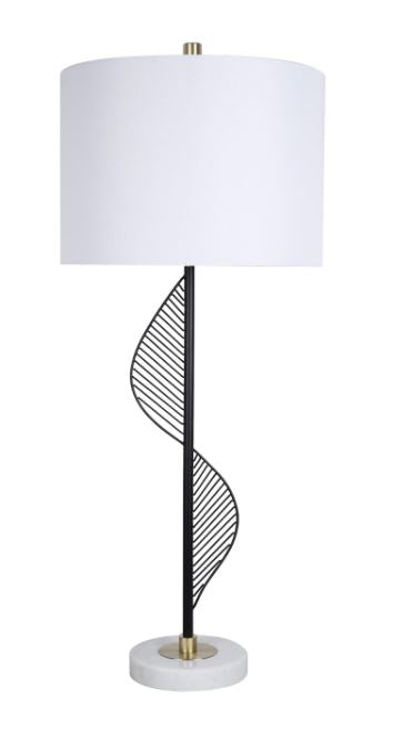 Spiral Radiance Metal & Marble Table Lamp